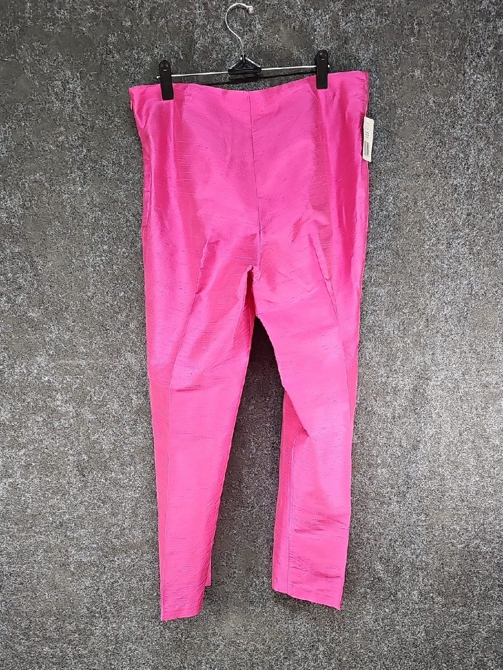 Lauren Ralph Lauren Silk Ankle Pants, High Rise, Side Zip, Silk, Hot Pink, 10 - Picture 4 of 8